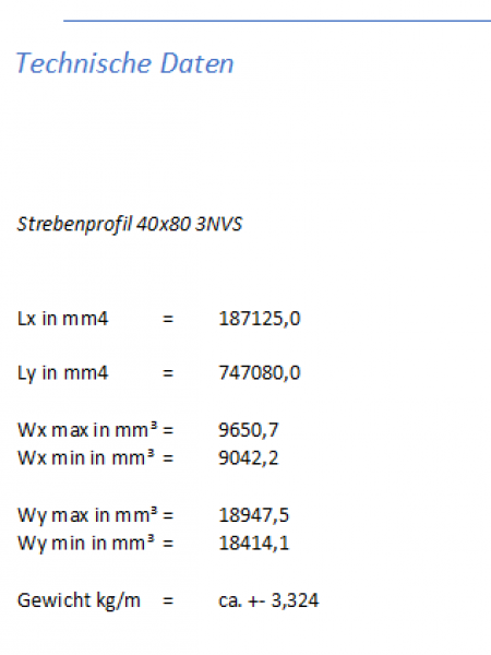 Aluprofil 40x80 Nut 8I L 3NVS - Zuschnitt