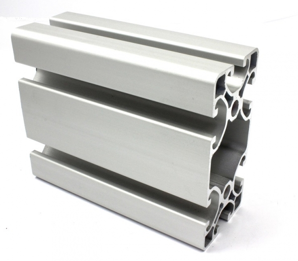 leicht silber  Alu Profil bis 2m Aluminiumprofil 40 x 80 x 80 L I-Typ Nut 8 